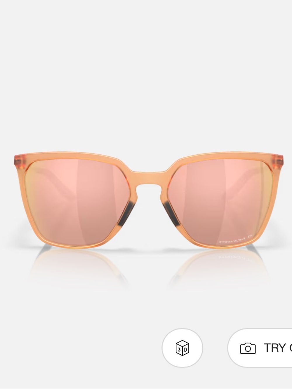 Oakley Sielo SQ Transparent Peach Square Sunglasses w/ gold polarized lenses
